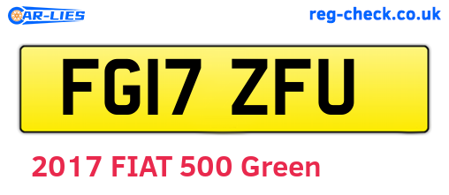 FG17ZFU are the vehicle registration plates.