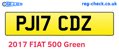 PJ17CDZ are the vehicle registration plates.