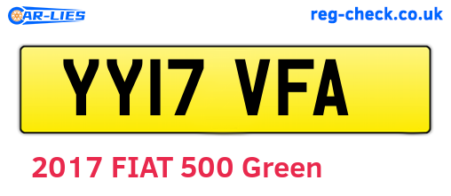 YY17VFA are the vehicle registration plates.