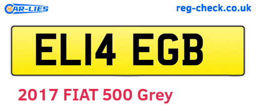 EL14EGB are the vehicle registration plates.