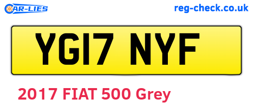 YG17NYF are the vehicle registration plates.