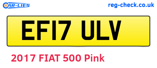 EF17ULV are the vehicle registration plates.