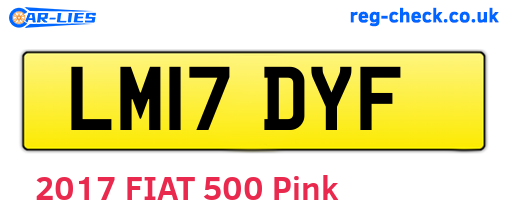 LM17DYF are the vehicle registration plates.