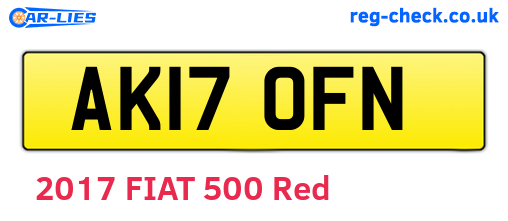 AK17OFN are the vehicle registration plates.