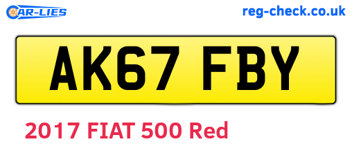 AK67FBY are the vehicle registration plates.