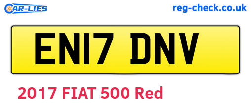 EN17DNV are the vehicle registration plates.