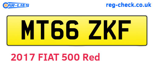 MT66ZKF are the vehicle registration plates.