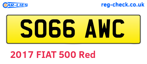 SO66AWC are the vehicle registration plates.