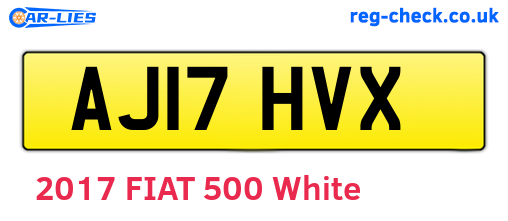 AJ17HVX are the vehicle registration plates.
