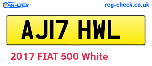 AJ17HWL are the vehicle registration plates.