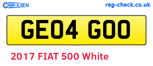 GE04GOO are the vehicle registration plates.
