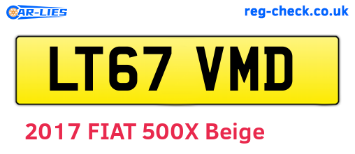LT67VMD are the vehicle registration plates.