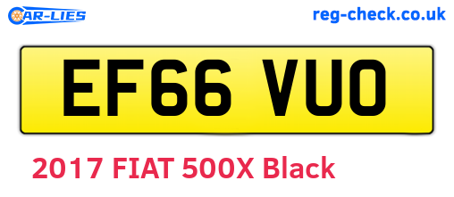 EF66VUO are the vehicle registration plates.