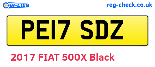 PE17SDZ are the vehicle registration plates.
