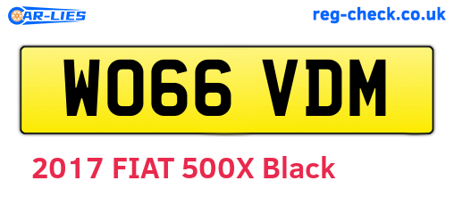 WO66VDM are the vehicle registration plates.
