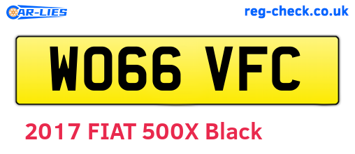 WO66VFC are the vehicle registration plates.
