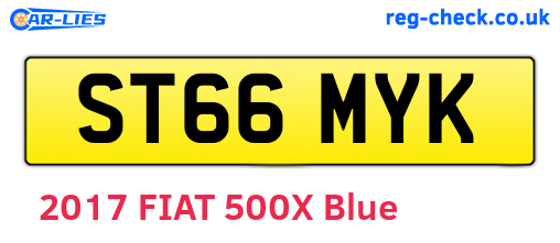 ST66MYK are the vehicle registration plates.