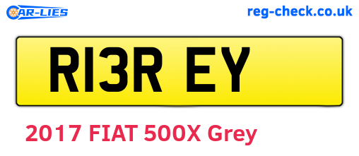 R13REY are the vehicle registration plates.