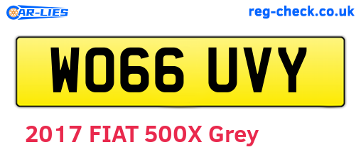 WO66UVY are the vehicle registration plates.
