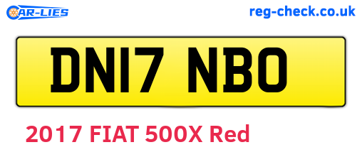 DN17NBO are the vehicle registration plates.