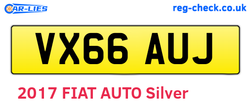 VX66AUJ are the vehicle registration plates.
