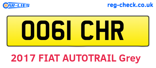OO61CHR are the vehicle registration plates.
