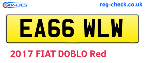 EA66WLW are the vehicle registration plates.