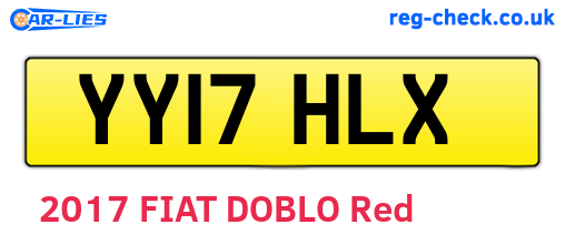 YY17HLX are the vehicle registration plates.