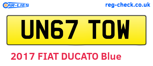 UN67TOW are the vehicle registration plates.