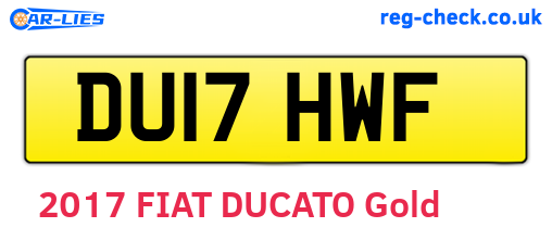 DU17HWF are the vehicle registration plates.
