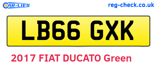 LB66GXK are the vehicle registration plates.