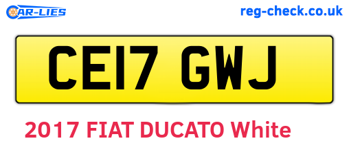 CE17GWJ are the vehicle registration plates.