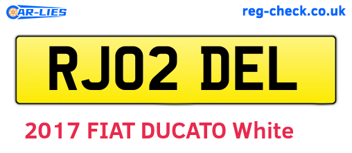 RJ02DEL are the vehicle registration plates.
