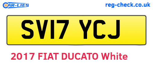 SV17YCJ are the vehicle registration plates.