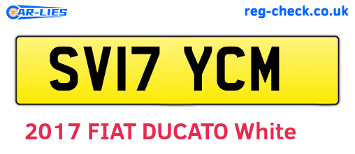 SV17YCM are the vehicle registration plates.