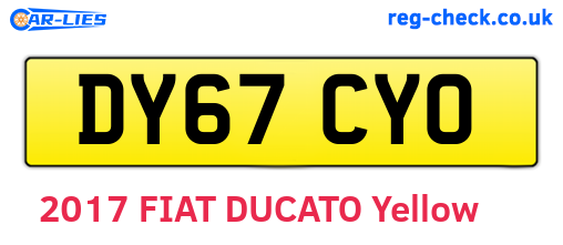 DY67CYO are the vehicle registration plates.