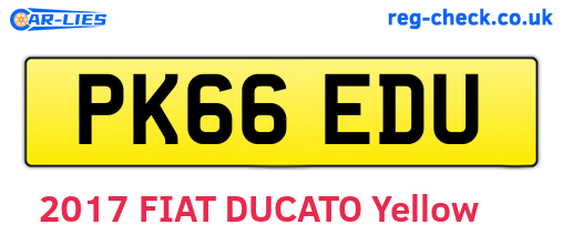 PK66EDU are the vehicle registration plates.
