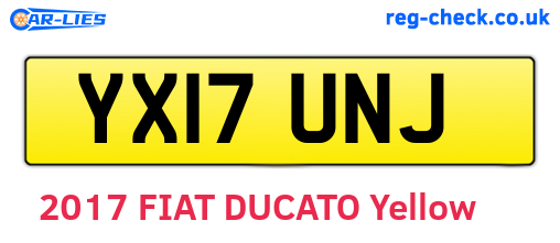 YX17UNJ are the vehicle registration plates.