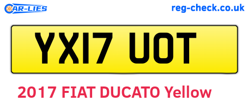YX17UOT are the vehicle registration plates.