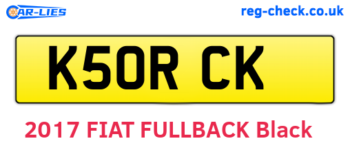K50RCK are the vehicle registration plates.