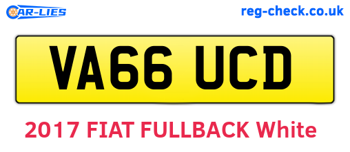 VA66UCD are the vehicle registration plates.