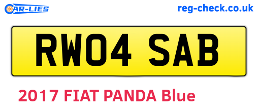 RW04SAB are the vehicle registration plates.