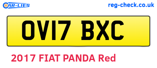 OV17BXC are the vehicle registration plates.