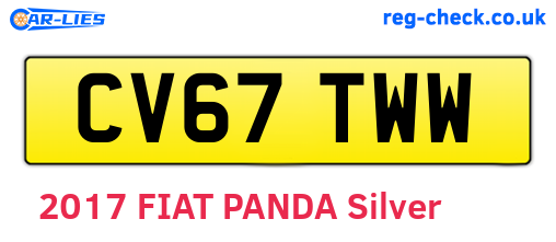 CV67TWW are the vehicle registration plates.