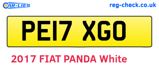 PE17XGO are the vehicle registration plates.