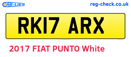 RK17ARX are the vehicle registration plates.