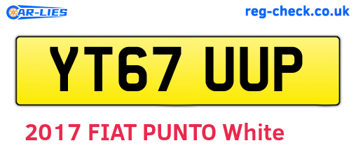 YT67UUP are the vehicle registration plates.