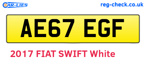 AE67EGF are the vehicle registration plates.