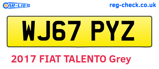 WJ67PYZ are the vehicle registration plates.