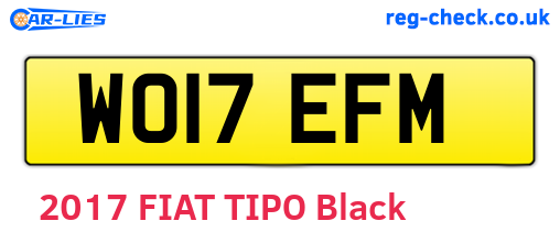 WO17EFM are the vehicle registration plates.